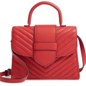 Steve Madden Mini Chevron Quilted Faux Leather Top Handle Satchel